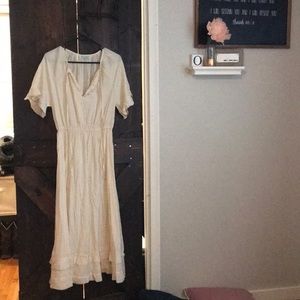 Vintage style, cream/ivory maxi dress